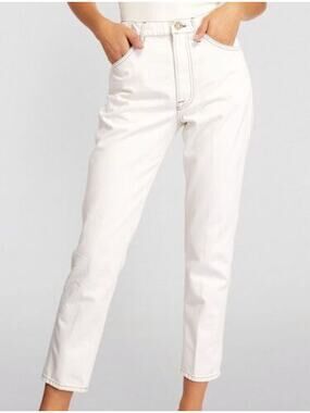 Never worn! Frame Denim Women's Cream Straight Leg Jeans | Size 31